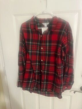 Old Navy Red Plaid Button-Up Shirt